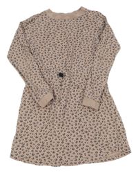 Svetloružové leopardí teplákové šaty H&M