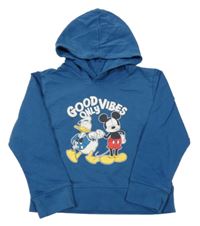 Modrá mikina s Mickeym a Donaldem a kapucňou Disney