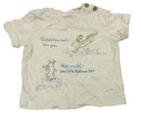 Béžové melírované tričko s králíky - Peter Rabbit Tu