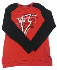 Červeno-čierne tričko s bleskom Y.F.K.