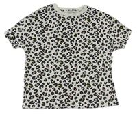 Svetlosivé melírované tričko s leopardím vzorom M&S