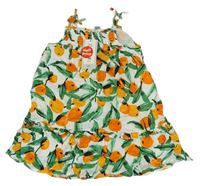 Mátové ľahké šaty s pomeranči Tu