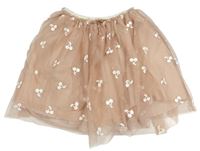 Staroružová tylová sukňa s třešněmi zn. H&M