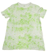 Bielo-zelené tričko s fleky H&M