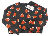 Antracitová crop mikina se srdíčky M&S