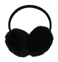 Černé kožešinové klapky na uši
