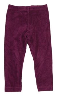 Fialové rebrované zamatové legíny Topomini