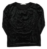 Čierne zamatové tričko H&M