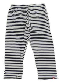 Tmavomodro-biele pruhované crop legíny Kids