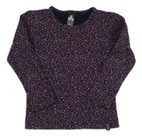 Tmavomodré květované triko 