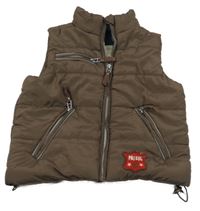 Hnedá šušťáková zateplená vesta Topolino