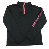 Čierno-neónově ružová thermo mikina s nápisom Ergeenomixx