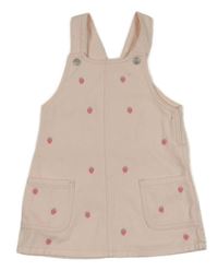 Světlerůžové laclové riflové šaty s jahodami F&F