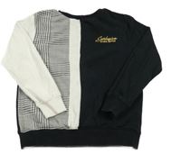 Čierno-biela vzorovaná mikina s nápisom George