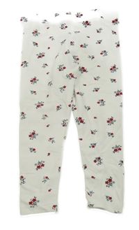 Bílo-červené květované legíny Primark