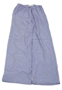 Lila rebrované palazzo nohavice