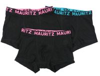 3set - 3x Čierno-ružovo-modré boxerky s nápismi H&M
