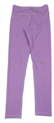 Fialovo-lila kockované športové legíny H&M