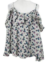 Dámska biela kvetovaná blúzka s volnými rameny Forever21