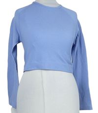 Dámské světlemodré žebrované sportovní crop triko Hiit 