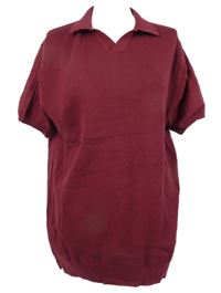 Pánské vínové pletené polo tričko Next 
