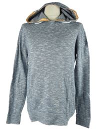 Pánská modrá melírovaná mikina s kapucí 