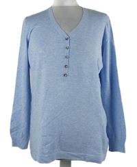 Dámský světlemodrý lehký svetr s knoflíčky Oui 