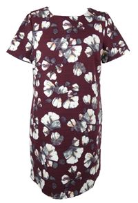 Dámske vínové kvetované šaty New Look