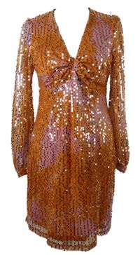 Dámské oranžovo-růžové tylové šaty s flitry Next 