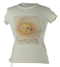 Dámské smetanové crop tričko s potiskem C&A