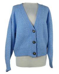 Dámský světlemodrý propínací crop oversized svetr C&A