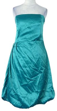 Dámske modrozelené saténové koktejlové šaty Lime