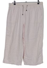 Dámske svetloružové ľanové capri nohavice M&Co