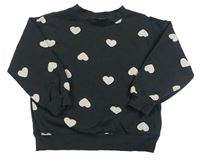 Antracitová mikina so srdiečkami H&M