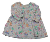 Sivé bavlnené šaty s obrázkami Mothercare