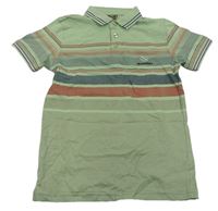 Khaki polo tričko s prúžkami