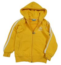 Žltá prepínaci mikina s logom a kapucňou Adidas
