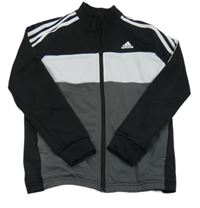 Čierno-bielo-čierna športová prepínaci mikina s logom Adidas