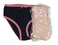 2set- tmavomodré kalhotky+ ružové ponožky