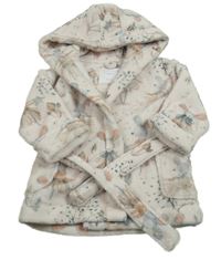 Svetloružový chlpatý župan s myškami a kapucňou Next