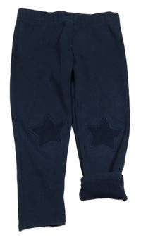 Tmavomodré teplákové legíny s hviezdičkami Next