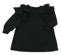 Čierne teplákové šaty s čipkou H&M