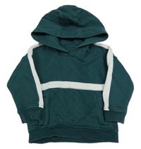 Tmavozelená mikina s pruhy a kapucí Matalan