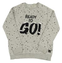 Svetlosivá mikina s fľakmi a nápisom manguun