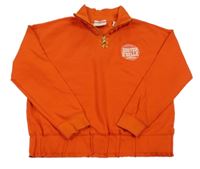 Červená crop mikina s nápisom