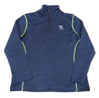 Tmavomodro-čierna melírovaná športová mikina s potlačou Yigga