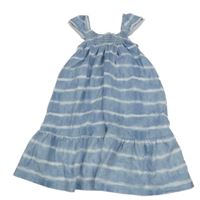 Modro-biele batikované teplákové šaty Topolino