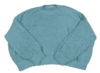 Modrý oversize huňatý sveter H&M