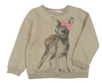 Svetlohnedá melírovaná mikina so srnečkem H&M