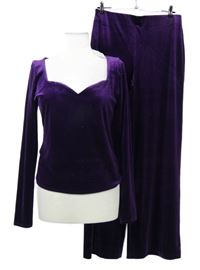 Nové - 2set - Lilkové zamatové triko + nohavice Mango